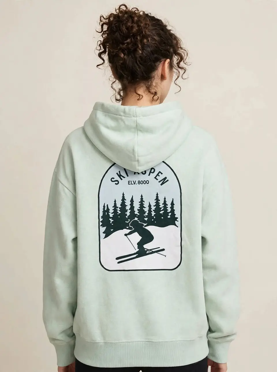 Polerón Oversized PINK SKI ASPEN Edition - Verde Menta Pastel 2