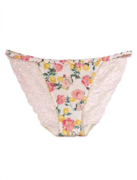 Panty Bikini Estampado Floral con Encaje — Victoria's Secret