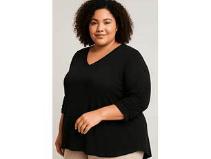 BLUSA CON FRUNCE MANGA 3/4 - TALLES REALES