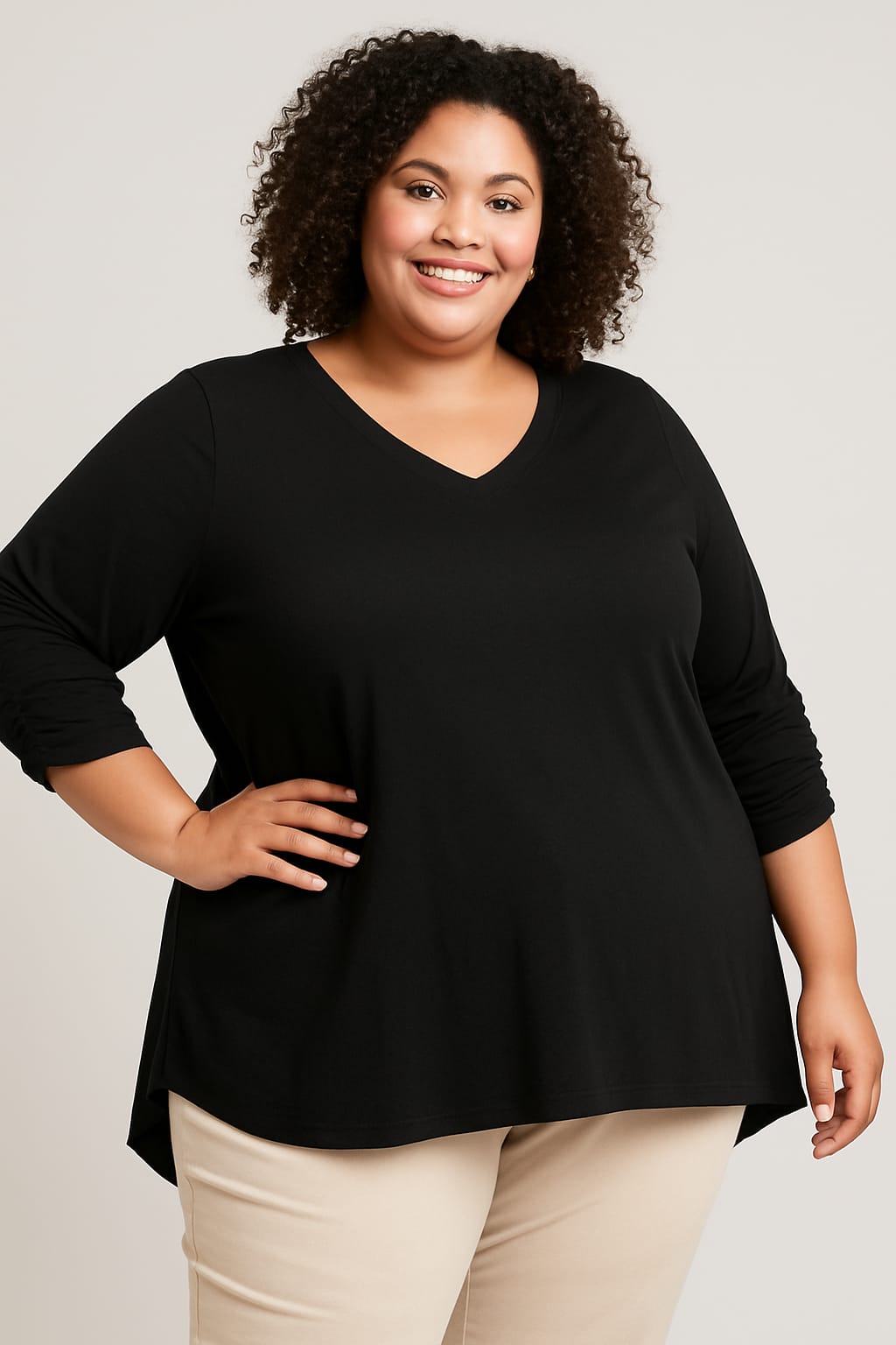 BLUSA CON FRUNCE MANGA 3/4 - TALLES REALES 2