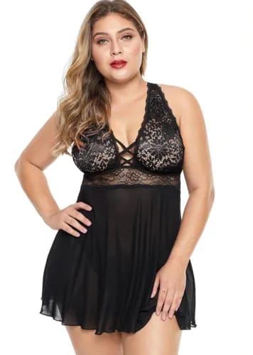 BABYDOLL DE ENCAJE CON LYCRA 1