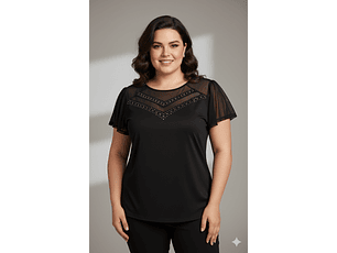 BLUSA FORMAL CON TRANSPARENCIAS