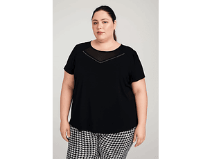 BLUSA AMERICANA CON TRANSPARENCIA