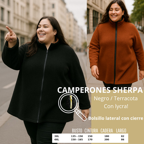Camperas Er Sherpa Talle Grande,especiales Reales. Plus Size 2