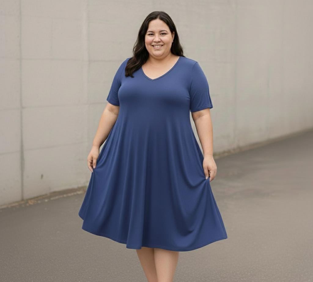 VESTIDO VISCOLYCRA MANGA CORTA PLUS SIZE - 100% URUGUAYO 3