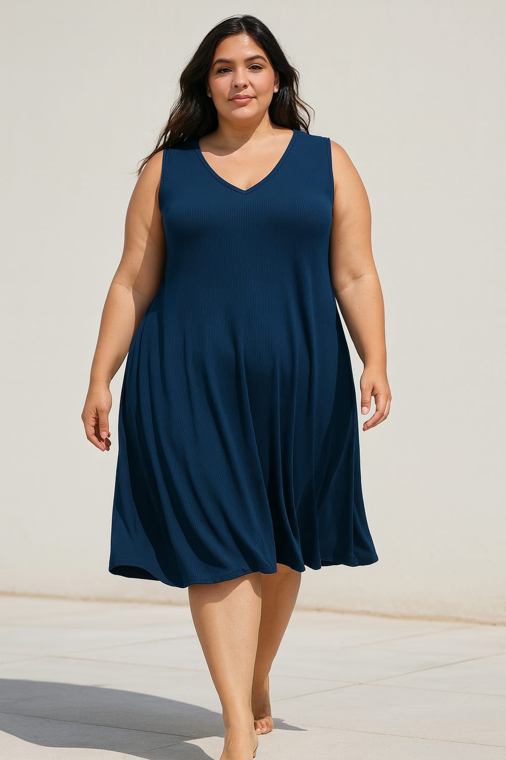 VESTIDO PLUS SIZE DE MORLEY DE ALGODON SIN MANGAS 2