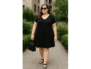 VESTIDO MORLEY CON MANGAS PLUS SIZE