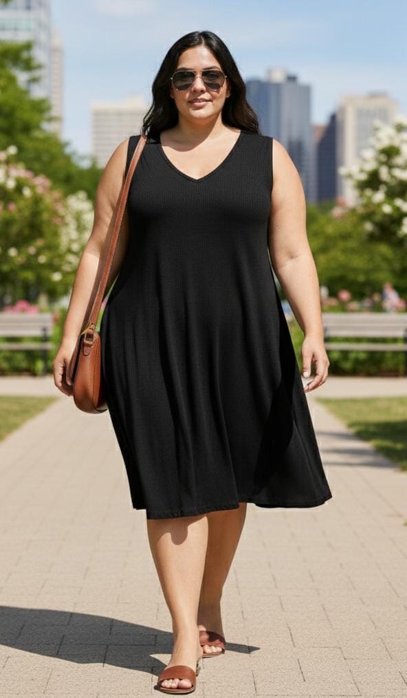 VESTIDO PLUS SIZE DE MORLEY DE ALGODON SIN MANGAS 5