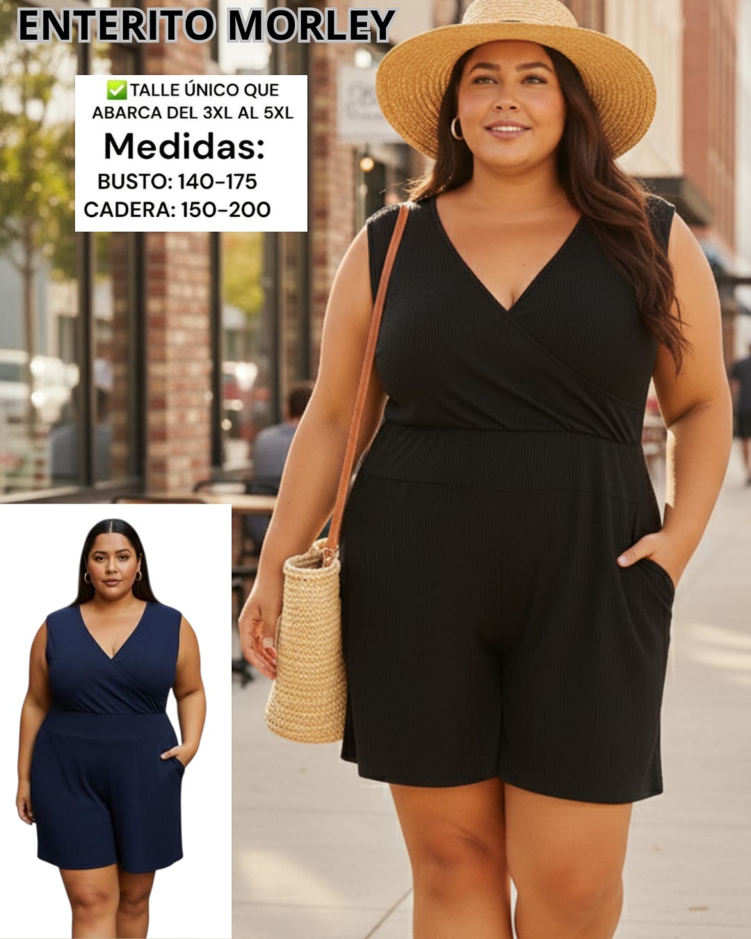 ENTERITO/MONO DE MORLEY CORTO - TALLES REALES PLUS SIZE 3