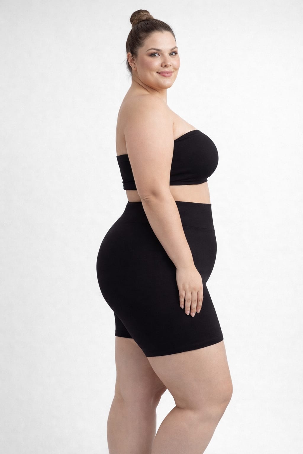 Calza Short Biker de Algodón y Lycra Tiro Alto 2