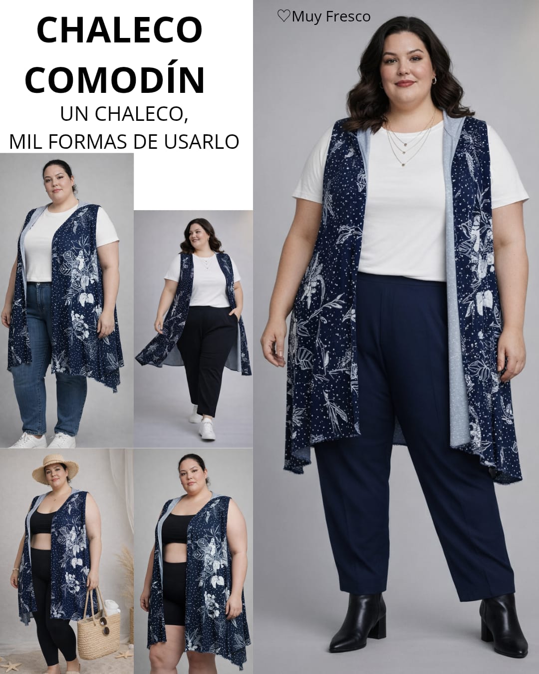 Chaleco Comodín Mujer Talles Especiales 2XL Al 4XL - Muy Fresco 7