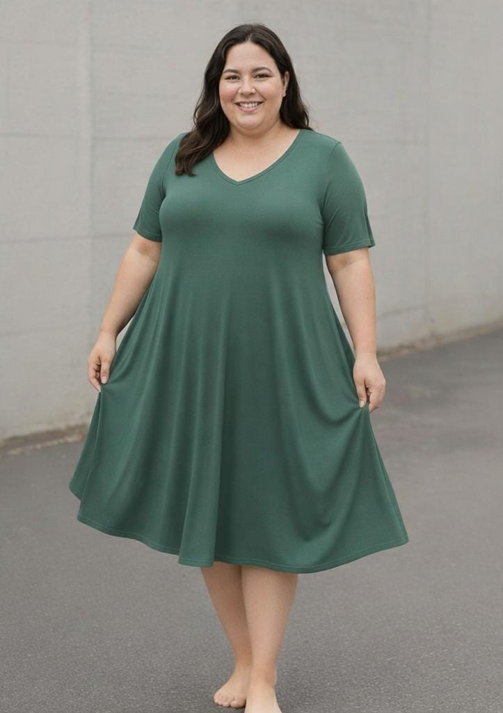 VESTIDO VISCOLYCRA MANGA CORTA PLUS SIZE - 100% URUGUAYO 2