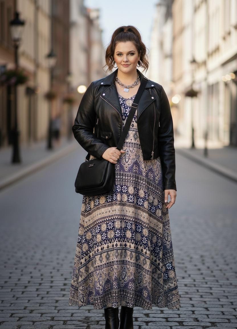 VESTIDO LARGO PLUS SIZE con mangas 7