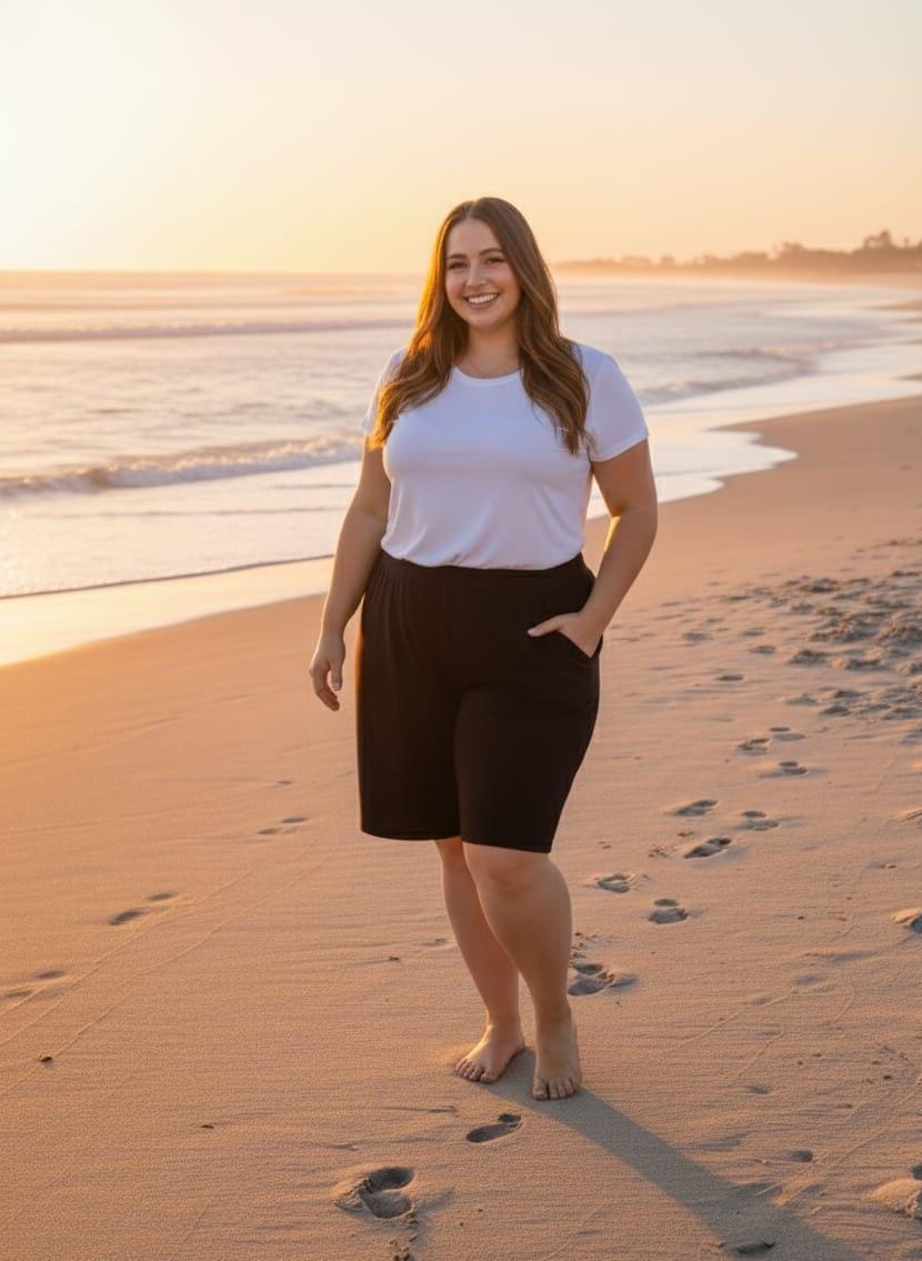 Short Rodillero Mujer Talles Especiales 2XL Al 4XL Con Bolsillos 5