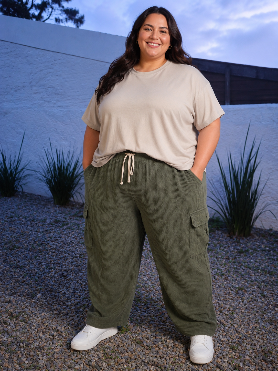 PANTALON PLUS SIZE CARGO WAFFLE UNISEX 1