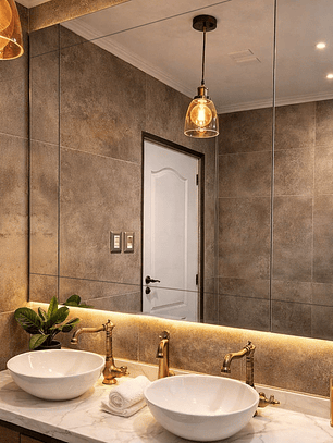 Paño de Espejo con Pulido Simple con Cortes en el Vidrio Tipo #