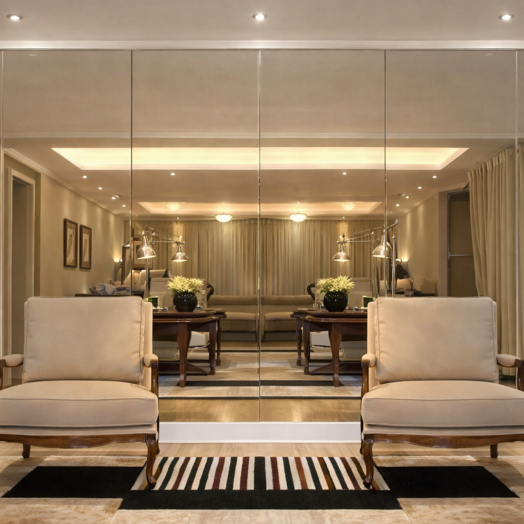 Pared Espejada de Paños de Espejo con Pulido Biselado 1