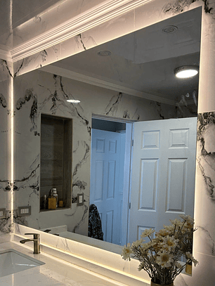 Paño de Espejo con Pulido Liso Recto y Luz Led Integrada