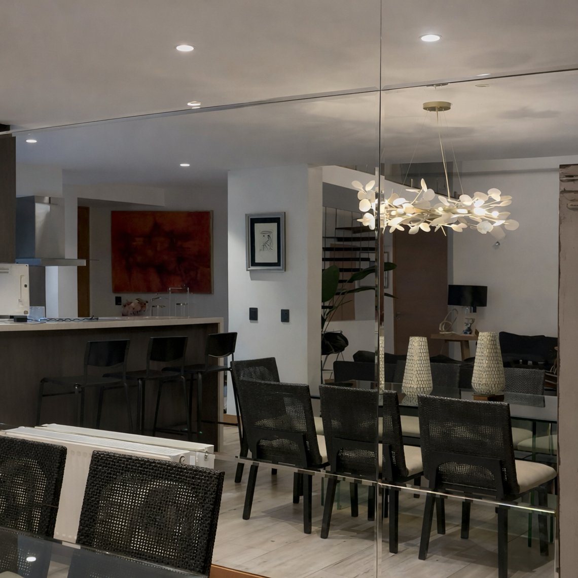 Pared Espejada de Paños de Espejo con Pulido Biselado 3