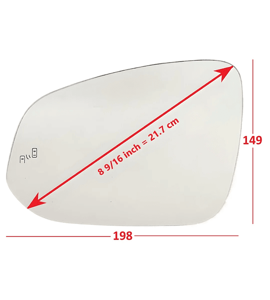 Luna Para Espejo Retrovisor Toyota 4Runner 2014-2023