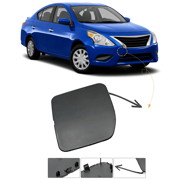 Tapa Bomper Gancho Remolque Delantero Nissan Versa 2015-2019 1