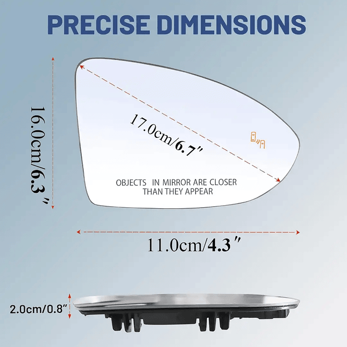 Luna Para Espejo Retrovisor Volkswagen Jetta 2019-2026 6