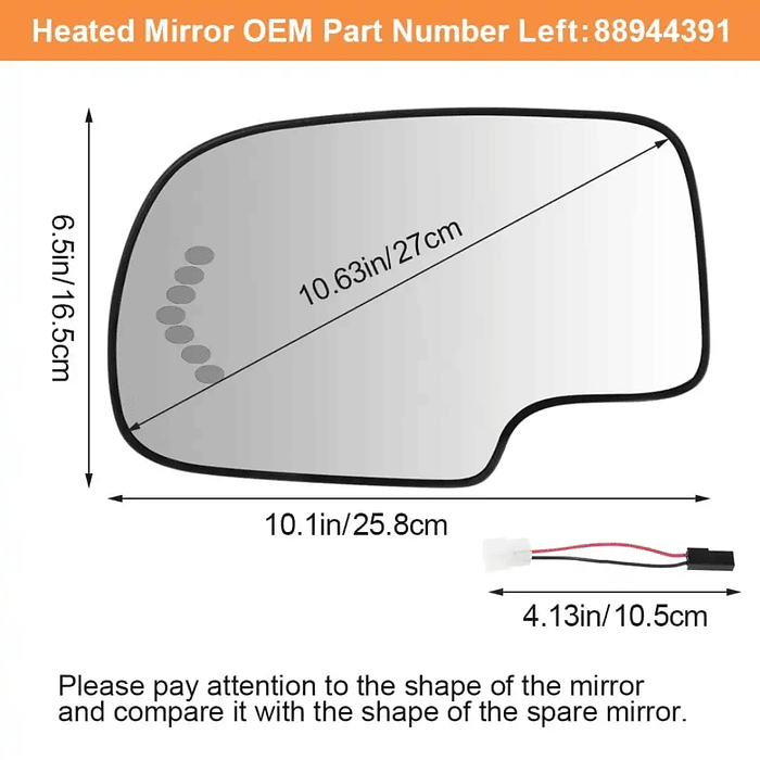 Luna Espejo Retrovisor Para Chevrolet Tahoe 2003-2006 5