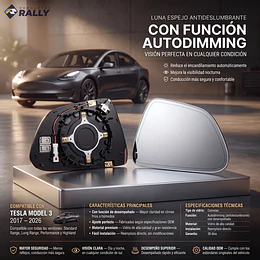 Luna de Espejo Antideslumbrante Para Tesla Model 3 2017-2026