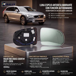 Luna de Espejo Antideslumbrante Para Volvo V90 Cross Country 2017-2026