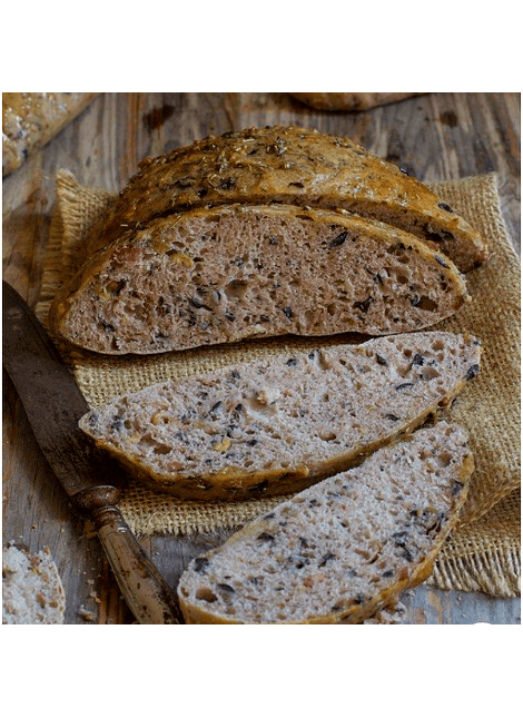 Barra de pan semi dulce multisemillas cubierta azucarada