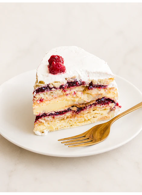 HOJARASCA FRAMBUESA MANJAR Y PASTELERA
