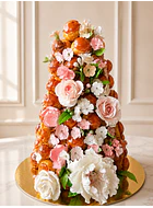 Croquembouche chocolate y flores 100u