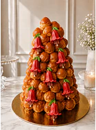 Croquembouche Caramelo y Copihues 120u