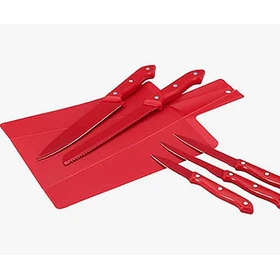 Set 6 piezas cuchillos + tabla de cortar