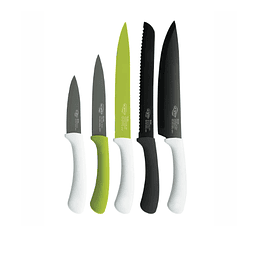 Set 5 Cuchillos de acero inoxidable verde
