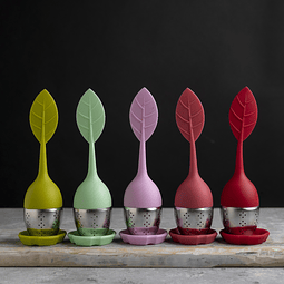 Infusor en forma de hoja de colores