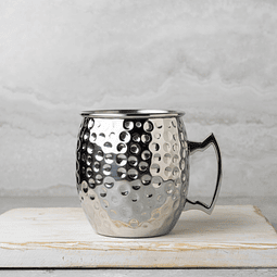 Vaso metalico color plateado