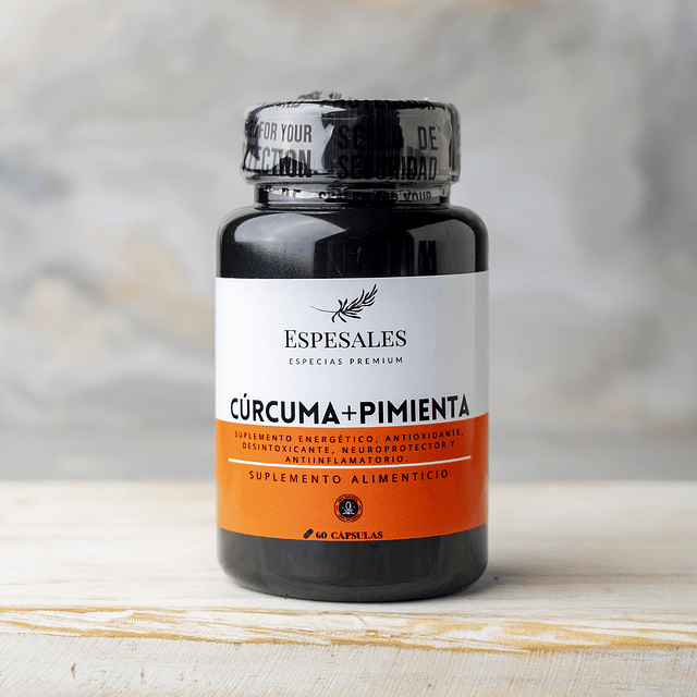 Cápsulas de Cúrcuma con pimienta negra premium espesales