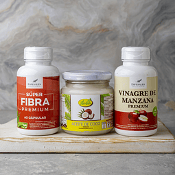 Pack fibra pro + Vinagre de manzana + Aceite de coco