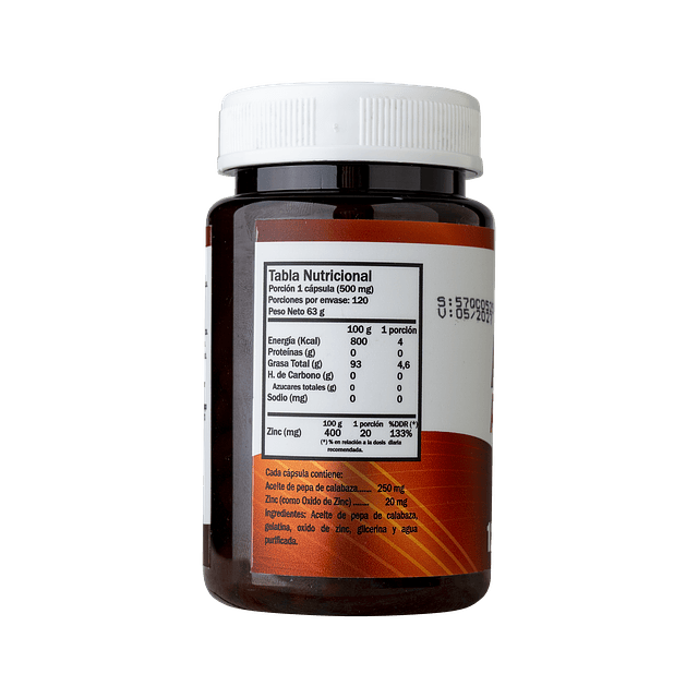 Prostax Max 120 Capsulas Zinc + Pepa de calabaza + Vitamina E