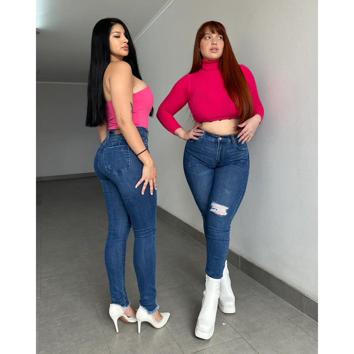 SKINNY AZUL DESTROYED EN RODILLA JY2109-20