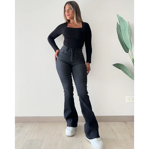 JEANS FLARE GRIS FOCALIZADO NACIONAL JF2602-FG