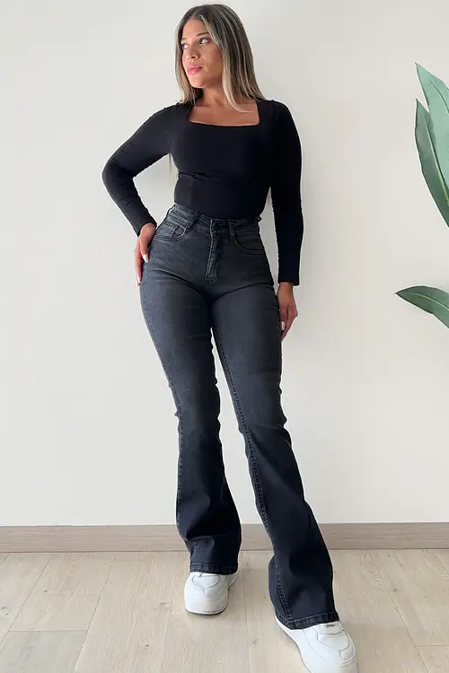 JEANS FLARE GRIS FOCALIZADO NACIONAL JF2602-FG