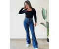 JEANS FLARE AZUL GRAVILLADO NACIONAL JF2602-F1