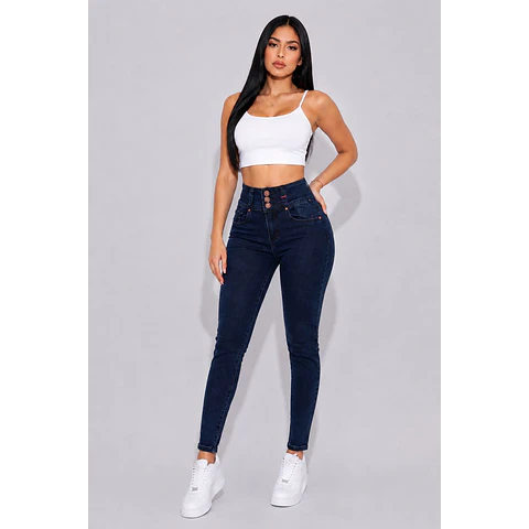 SKINNY AZUL CON TRES BOTONES JY2109-29
