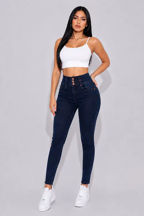 SKINNY AZUL CON TRES BOTONES JY2109-29