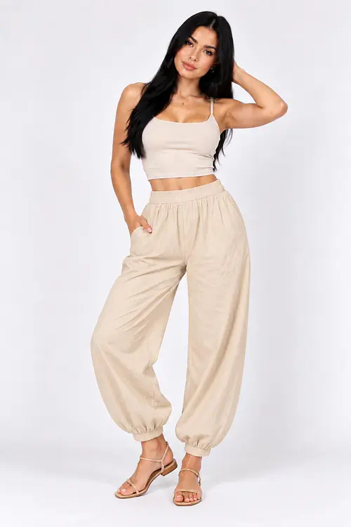 PANTALÓN BOMBACHO L260404 - BEIGE