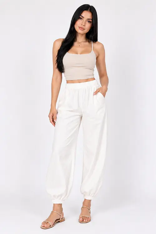 PANTALÓN BOMBACHO L260404 - BLANCO
