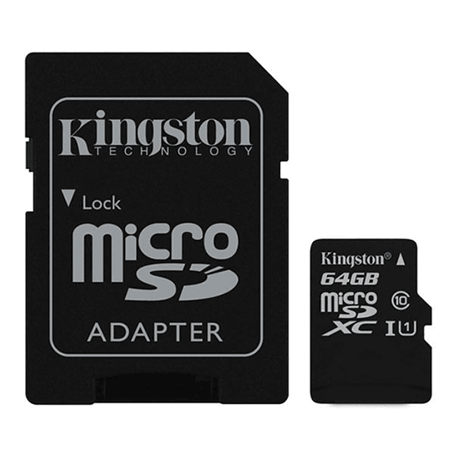 Cartão Memória MicroSD Kingston 64GB SDCS Classe 10 45MB/s'