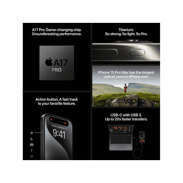 iPhone 15 Pro Max APPLE (6.7'' - 256 GB - Titânio Branco )